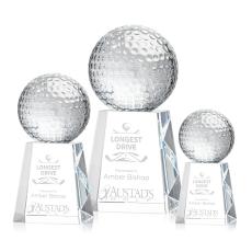 Golf Ball Globe on Celestina Base Crystal Award - Golf Awards