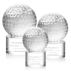 Golf Ball Globe on Marvel Base Crystal Award - Awards and Trophies