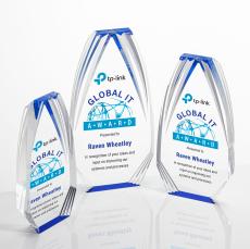 Lantana Full Color Blue Polygon Acrylic Award - Awards and Trophies