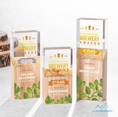 Plante Full Color Towers Wood Award - Acrylic Awards