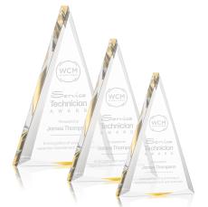 Shrewsbury Gold Pyramid Acrylic Award - Acrylic Awards
