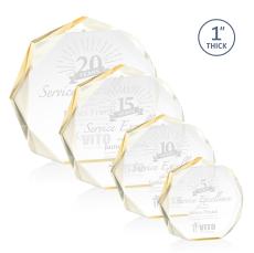 Piedmont Gold Polygon Acrylic Award - Awards and Trophies
