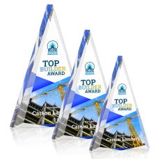 Shrewsbury Full Color Blue Pyramid Acrylic Award - Awards and Trophies