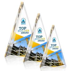 Shrewsbury Full Color Gold Pyramid Acrylic Award - Awards and Trophies