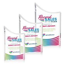 Chiswick Full Color Clear Peaks Acrylic Award - Full Color Imprint