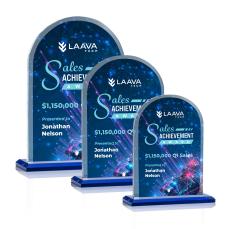 Bridgeport Full Color Blue Peaks Crystal Award - Crystal Awards