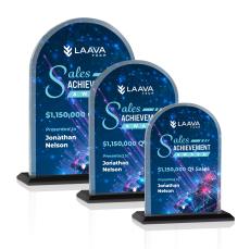 Bridgeport Full Color Black Peaks Crystal Award - Crystal Awards