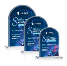 Bridgeport Full Color Clear Peaks Crystal Award - Crystal Awards