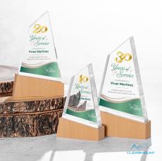 Terra Full Color Peaks Wood Award - Full Color Imprint