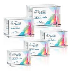 Lexington Cube Full Color Rectangle Crystal Award - Full Color Imprint