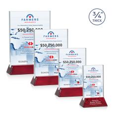 Walkerton Full Color Starfire /Rosewood (Vert) Rectangle Crystal Award - Awards and Trophies