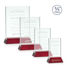 Walkerton Jade/Rosewood (Vert) Rectangle Glass Award - Glass Awards