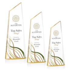 Hudson Full Color Gold Peaks Acrylic Award - Acrylic Awards