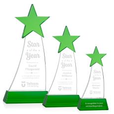 Manolita Green/Green Star Crystal Award - Full Color Imprint