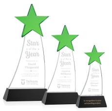 Manolita Green/Black Star Crystal Award - Full Color Imprint