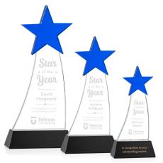 Manolita Blue/Black Star Crystal Award - Full Color Imprint