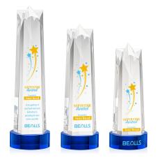 Ellesmere Full Color Blue on Stanrich Obelisk Crystal Award - Full Color Imprint