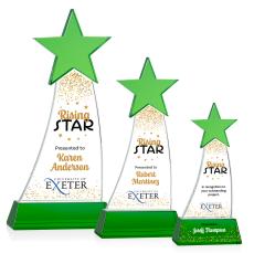 Manolita Full Color Green/Green Star Crystal Award - Full Color Imprint