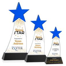 Manolita Full Color Blue/Black Star Crystal Award - Full Color Imprint