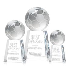 Soccer Ball Globe on Celestina Base Crystal Award - Globe Awards