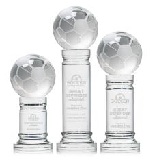 Soccer Ball Globe on Colverstone Base Crystal Award - Globe Awards