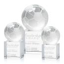 Soccer Ball Globe on Granby Base Crystal Award