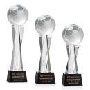 Soccer Ball Black on Grafton Base Globe Crystal Award