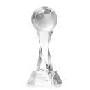 Soccer Ball Clear on Langport Base Globe Crystal Award