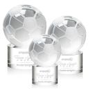 Soccer Ball Globe on Marvel Base Crystal Award