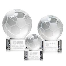Soccer Ball Globe on Paragon Base Crystal Award - Awards and Gifts