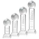 Soccer Ball Clear on Stowe Base Globe Crystal Award