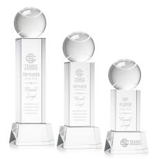 Tennis Ball Clear on Belcroft Base Globe Crystal Award - Awards and Trophies