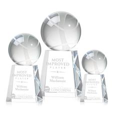 Tennis Ball Globe on Celestina Base Crystal Award - Awards and Trophies