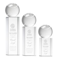 Tennis Ball Globe on Dakota Base Crystal Award - Crystal Awards