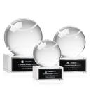 Tennis Ball Globe on Hancock Base Crystal Award