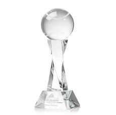 Tennis Ball Clear on Langport Base Globe Crystal Award - Crystal Awards