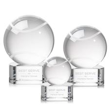 Tennis Ball Globe on Paragon Base Crystal Award - Awards and Gifts