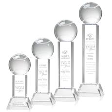 Tennis Ball Clear on Stowe Base Globe Crystal Award - Crystal Awards