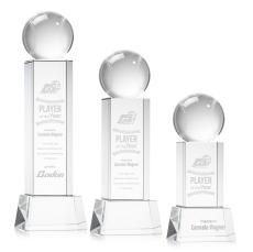 Baseball Clear on Belcroft Base Globe Crystal Award - Crystal Awards