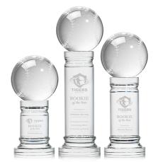 Baseball Globe on Colverstone Base Crystal Award - Crystal Awards