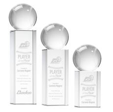 Baseball Globe on Dakota Base Crystal Award - Crystal Awards