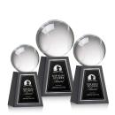 Baseball Globe on Tall Marble Base Crystal Award