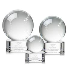Baseball Globe on Paragon Base Crystal Award - Awards and Trophies