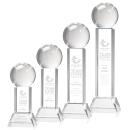 Baseball Clear on Stowe Base Globe Crystal Award