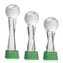 Basketball Green on Grafton Base Globe Crystal Award