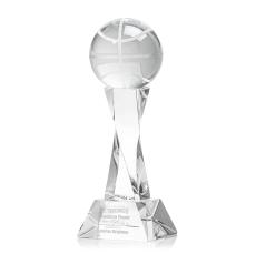 Basketball Clear on Langport Base Globe Crystal Award - Crystal Awards