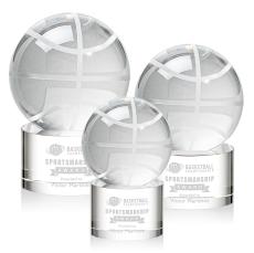 Basketball Globe on Marvel Base Crystal Award - Awards and Trophies