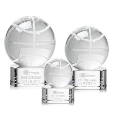 Basketball Globe on Paragon Base Crystal Award - Awards and Trophies