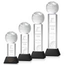 Basketball Black on Stowe Base Globe Crystal Award