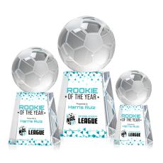 Soccer Ball Full Color Globe on Celestina Crystal Award - Awards and Trophies